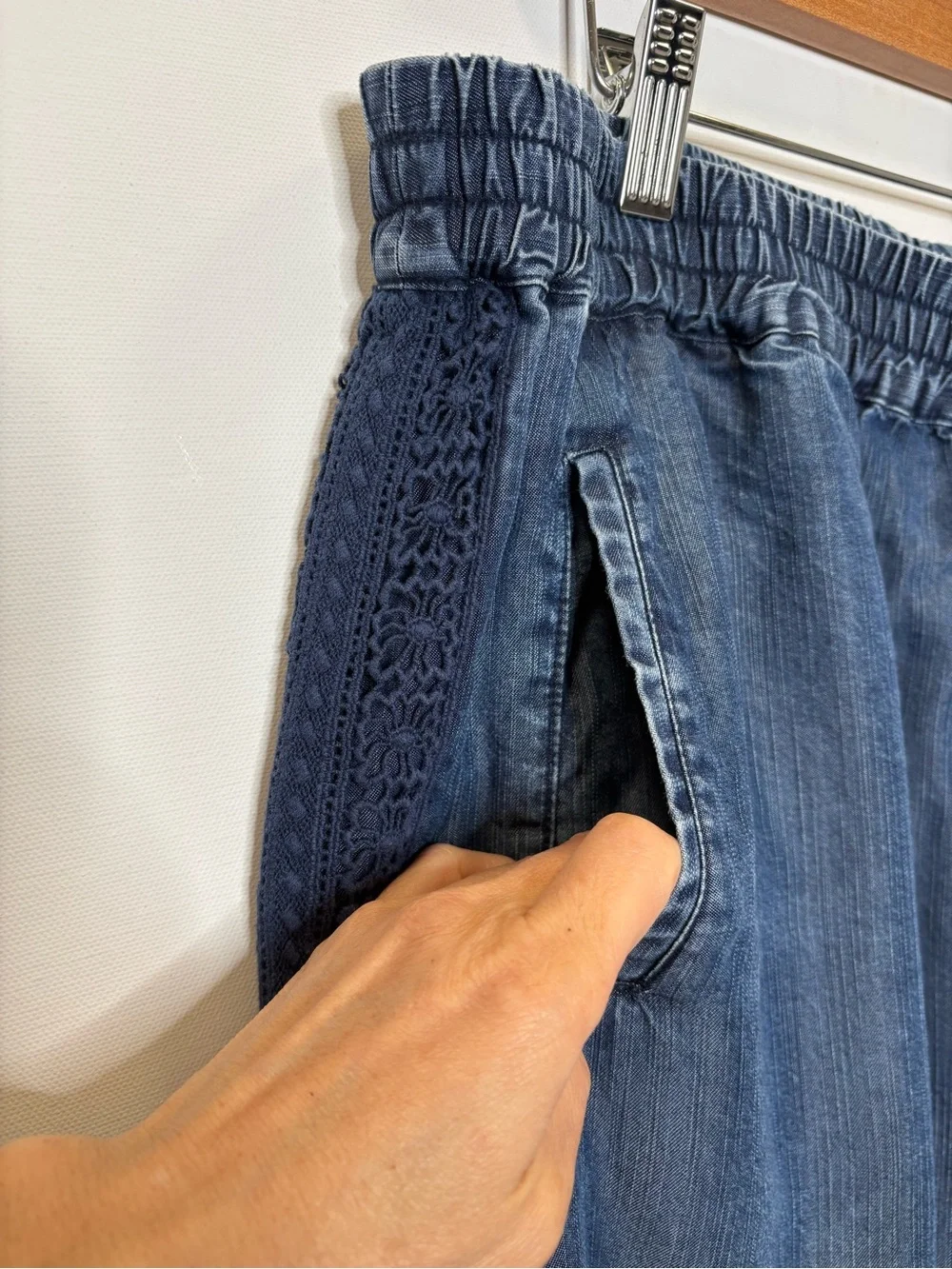 Sahalie Lyocell Denim Crochet Lace Trim 11